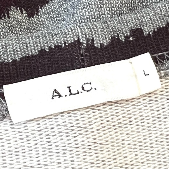A.L.C. Conlo Gray & Brown Cotton Blend Striped Pullover Sweater Women’s Large - Picture 11 of 13